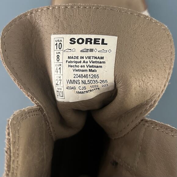 Sorel Joan Now Omega Taupe Suede Waterproof Lace Up Winter Boots - Picture 10 of 10
